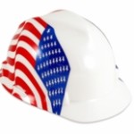 Dual American Flag Hard Hat